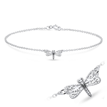 Marvelous Dragonfly Silver Bracelet BRS-696